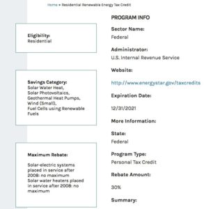 Residential Renewable Energy Tax Credit